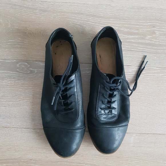 ALDO black leather loafer flats size 8 women - Picture 3 of 5